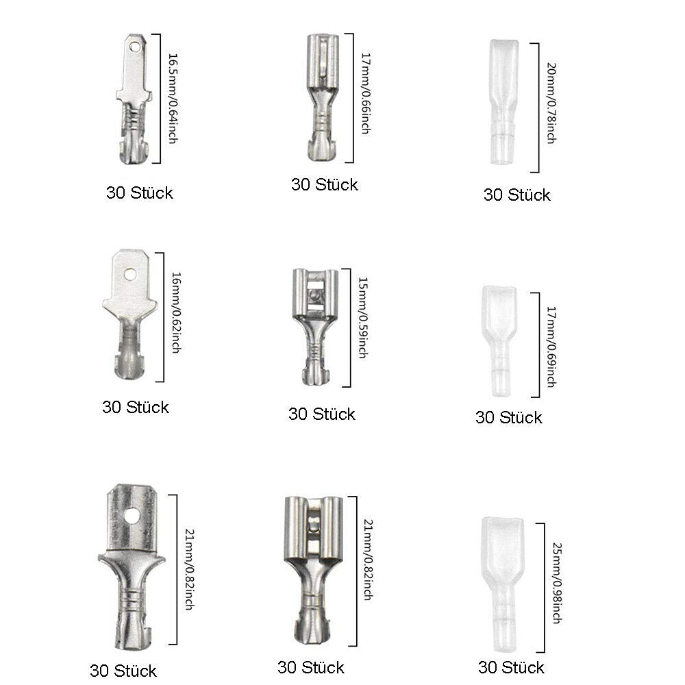 270PCS blade terminal set cable lug assortment crimp connectors blade terminals