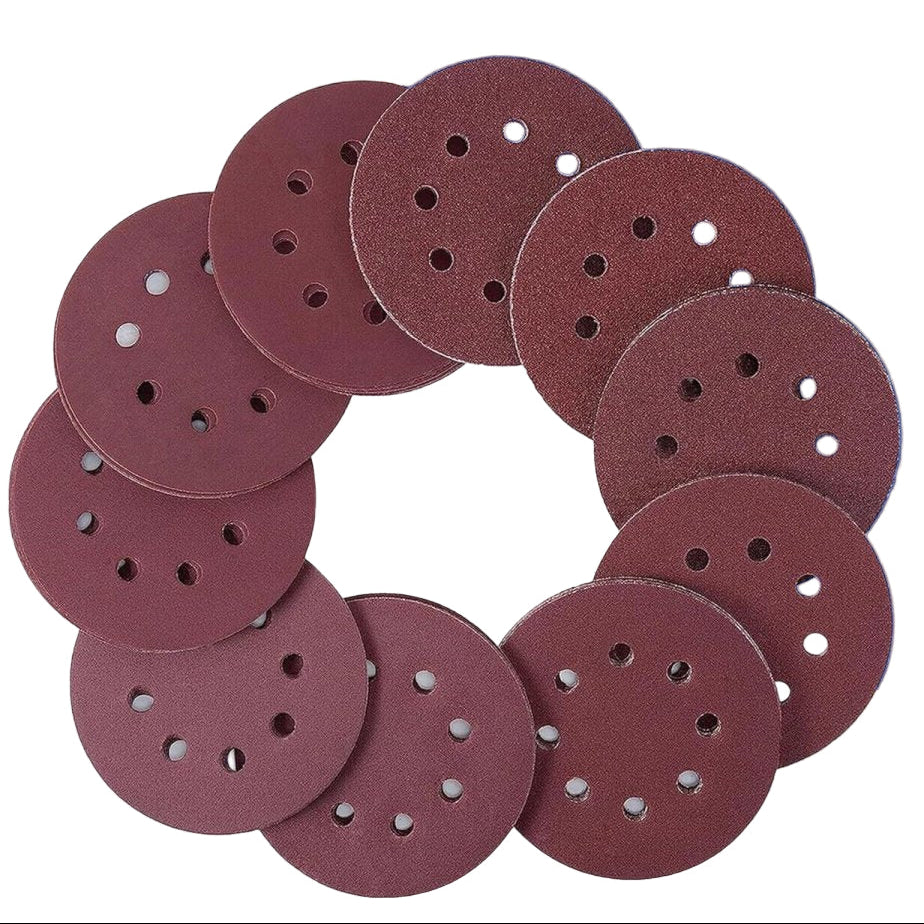 150pcs 5 Inch 8 Hole Dustless Hook and Loop Sanding Disc Sander Round Sandpaper - HomeDIYer