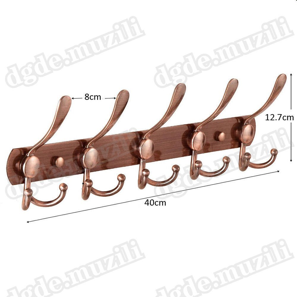 Hook rail coat hooks wall coat rack hooks stainless steel clothes hooks 5 hooks - HomeDIYer