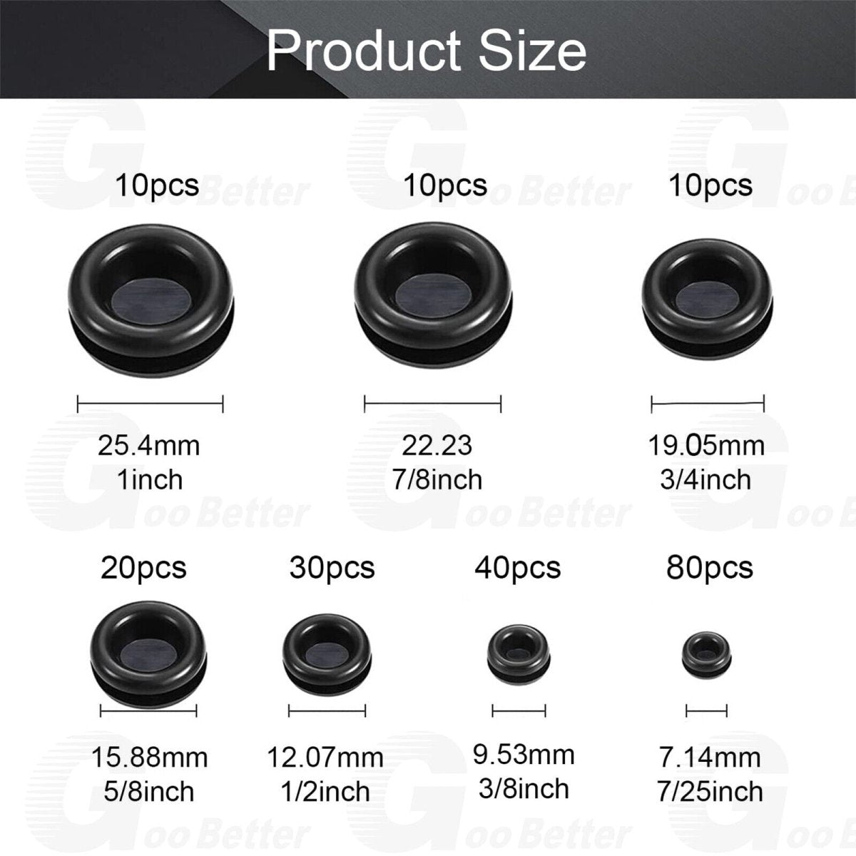 200Pcs Rubber Grommet Firewall Hole Plug Set Electrical Wiring Gasket Assortment - HomeDIYer