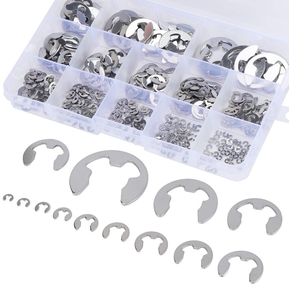 200pcs E Clips Retaining Ring Stainless Steel E Clips Shaft Ring Kit 1.5mm - 10mm - HomeDIYer