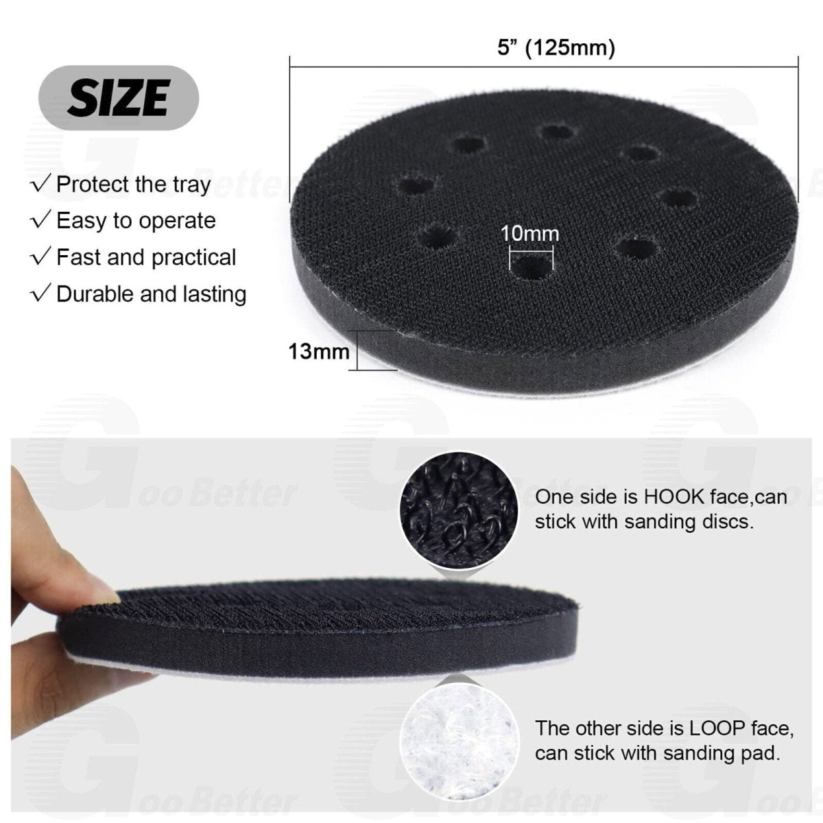 5 Inch 60 - 320 Grit Sanding Discs Hook And Loop Orbital Sander Paper Interface Pad - HomeDIYer