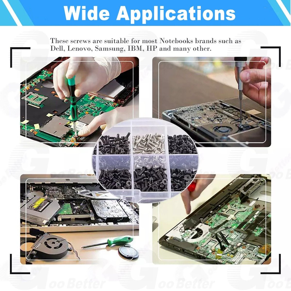 500pcs Laptop Notebook Computer Screw Kit Flat Head Small Mini Screws M2 M2.5 M3 - HomeDIYer