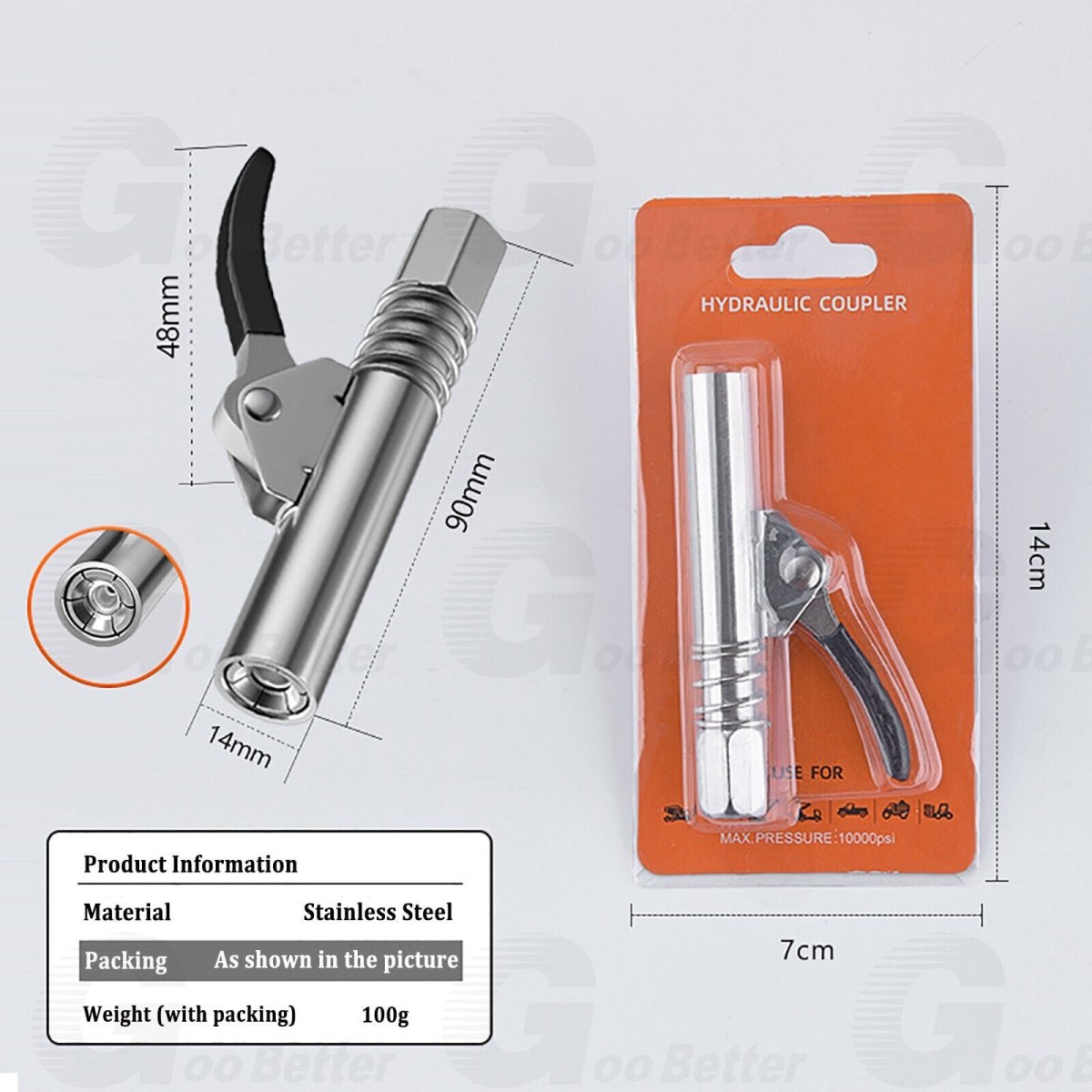 1Packs Grease Gun Coupler High - Pressure Quick Release Lock Oil Injection Nozzles - HomeDIYer