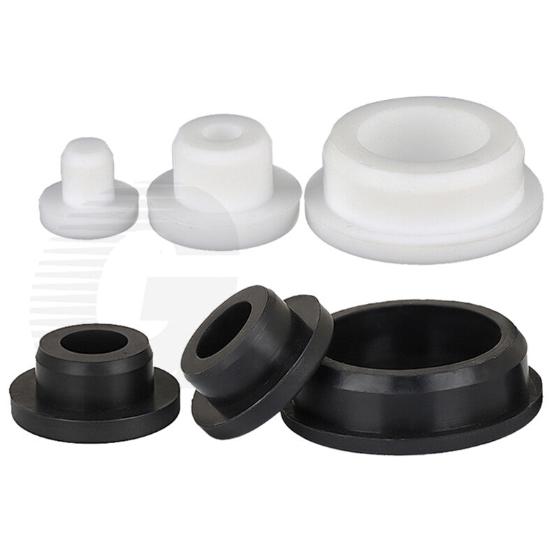 White Snap-On Hole Plug Silicone Rubber Blanking Seal Bung Pipe Tube (2.5mm-60.6mm)