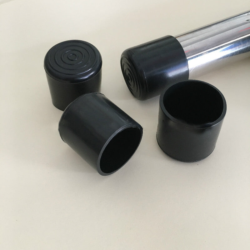 Black pipe tubing end covers (6mm~63mm) PVC rubber, ideal for furniture feet protection
