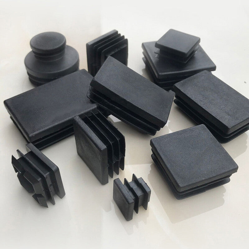 Square / Rectangle Plastic Black Blanking End Cap Tube