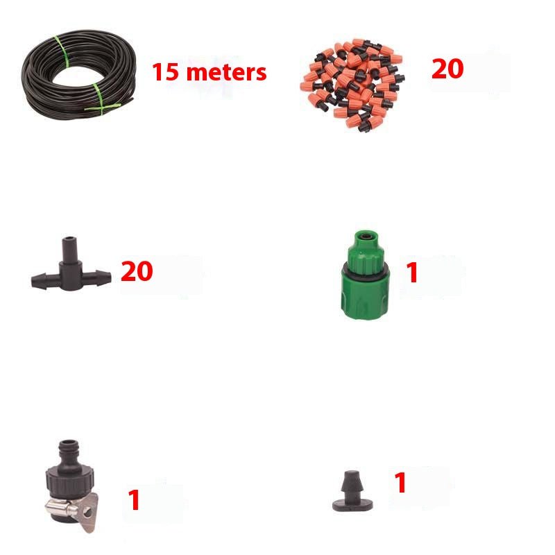 Gardening irrigation equipment 1/4 - inch Mist Irrigation Kits Accessories Plant Watering System Spray automatic watering atomization spray water diameter 30cm - HomeDIYer