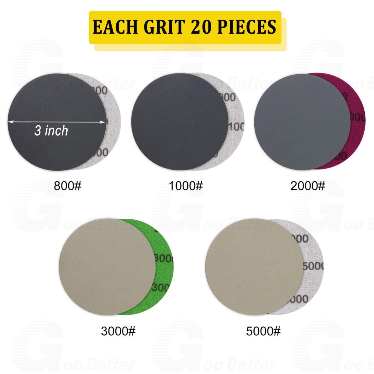 103Pcs 3 inch Sanding Discs Foam Buffing Polishing Sponge Sander Buffer Pad Kit - HomeDIYer
