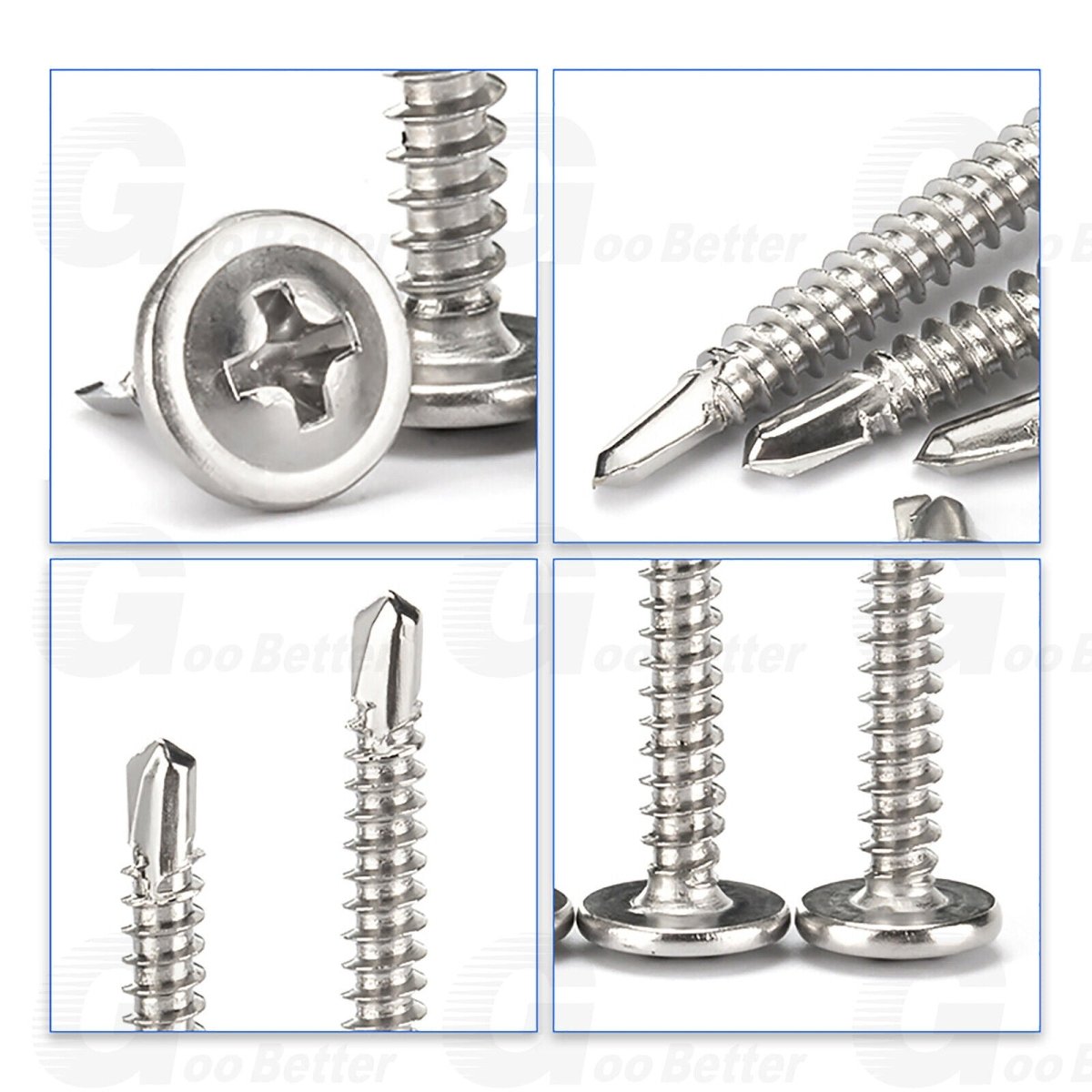 210Pcs Self Drilling Wafer Head Phillips Screws Stainless Steel Self Tapping Kit - HomeDIYer
