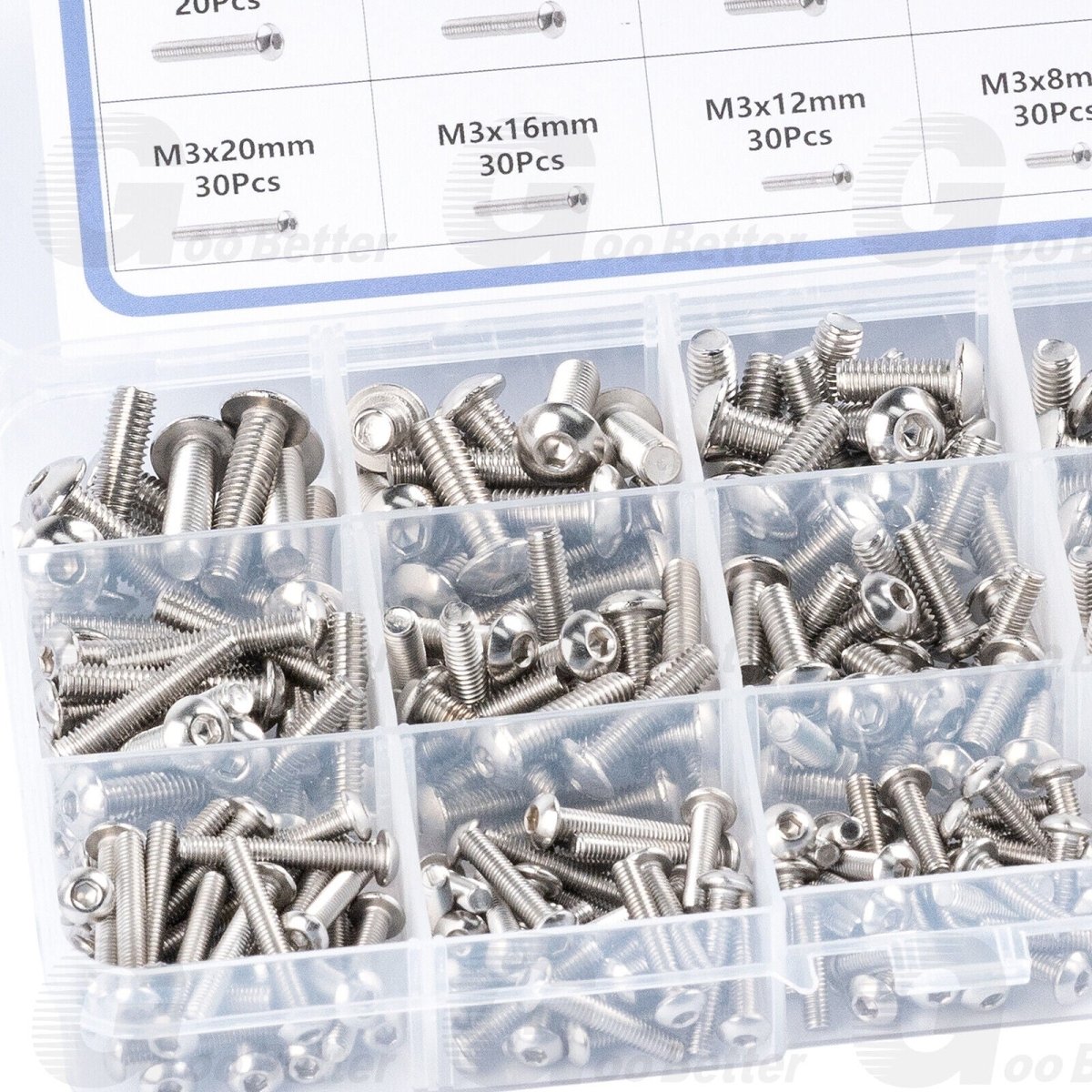 Button Head Socket Cap Screws Nut Assortment Kit Allen Hex Bolt Stainless Steel - HomeDIYer