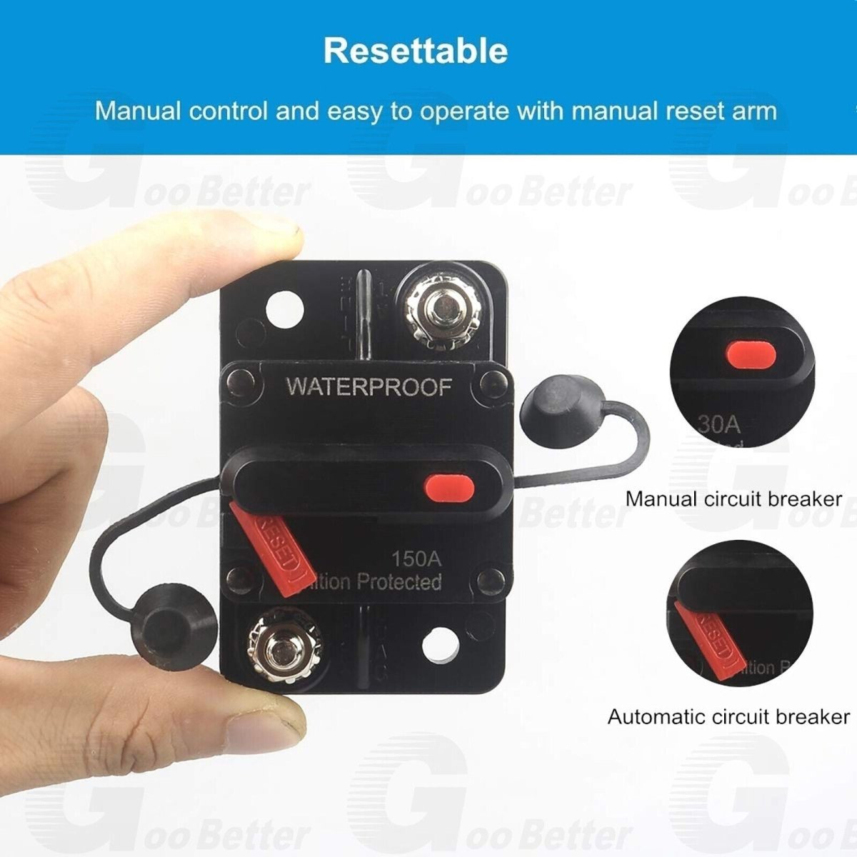 30 - 300Amp Waterproof Car Circuit Breaker Fuse Reset for Boat Auto RV DC 12V - 48V - HomeDIYer