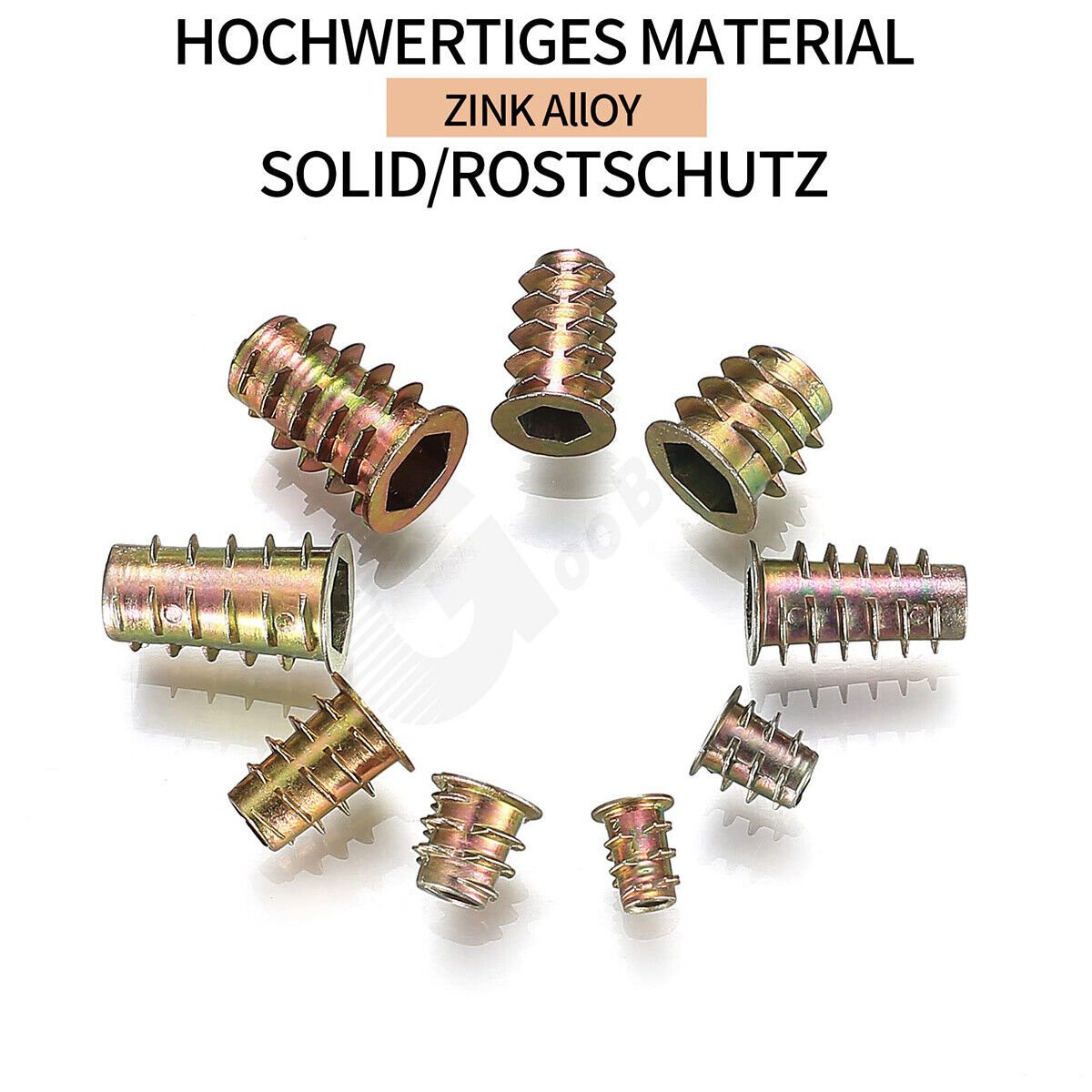 165Pcs Threaded Wood Insert Nuts M4 - M8 Set Hex Socket Drive Insert Fixing Screw - HomeDIYer