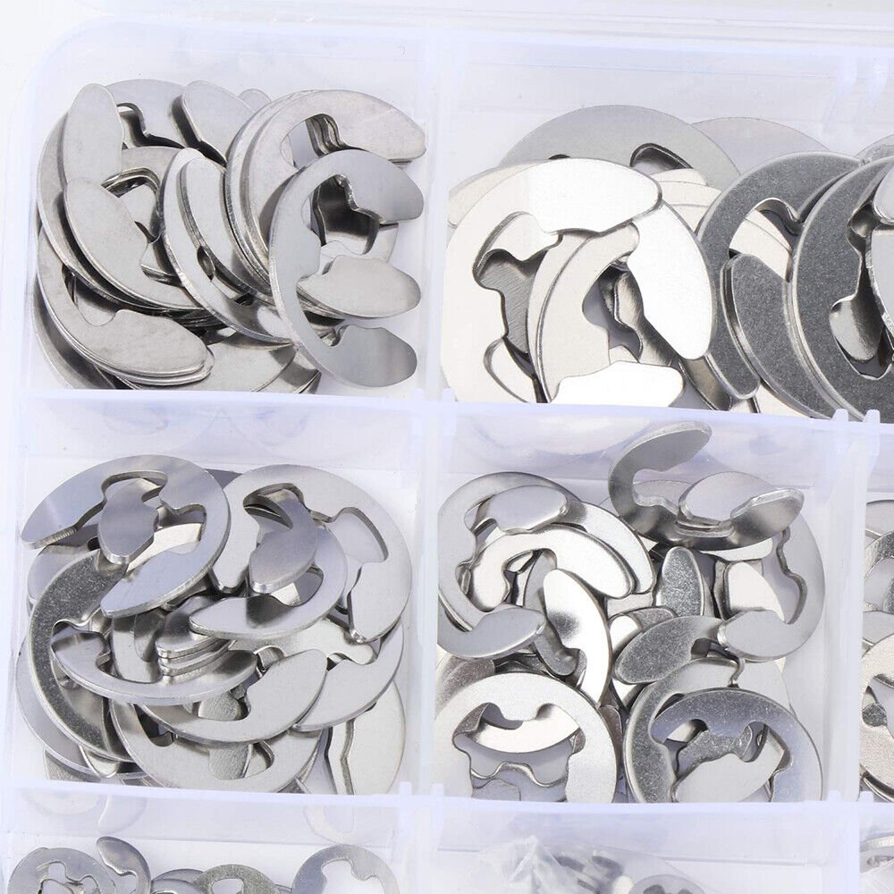 200pcs E Clips Retaining Ring Stainless Steel E Clips Shaft Ring Kit 1.5mm - 10mm - HomeDIYer