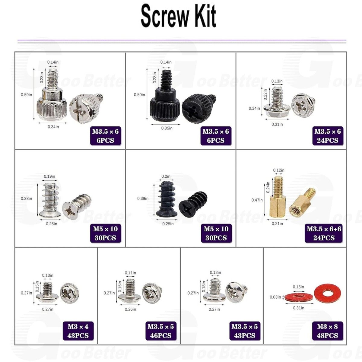 332Pcs Computer Screws Motherboard Standoffs Set Pc Parts Components Accessories - HomeDIYer