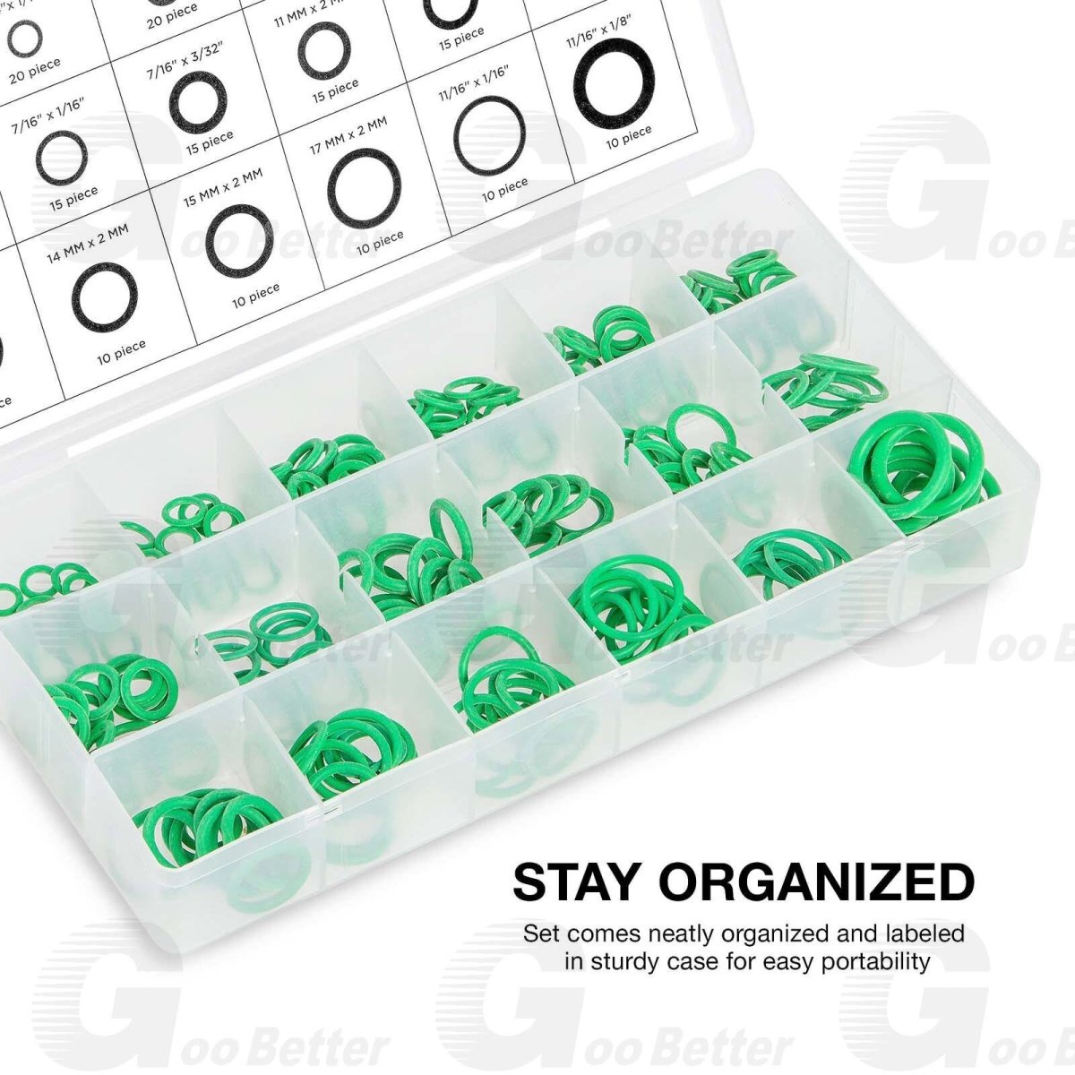 270pcs O - Ring Sealing Gasket A/C Compressor All Size HNBR O - Rings Assortment Kit - HomeDIYer