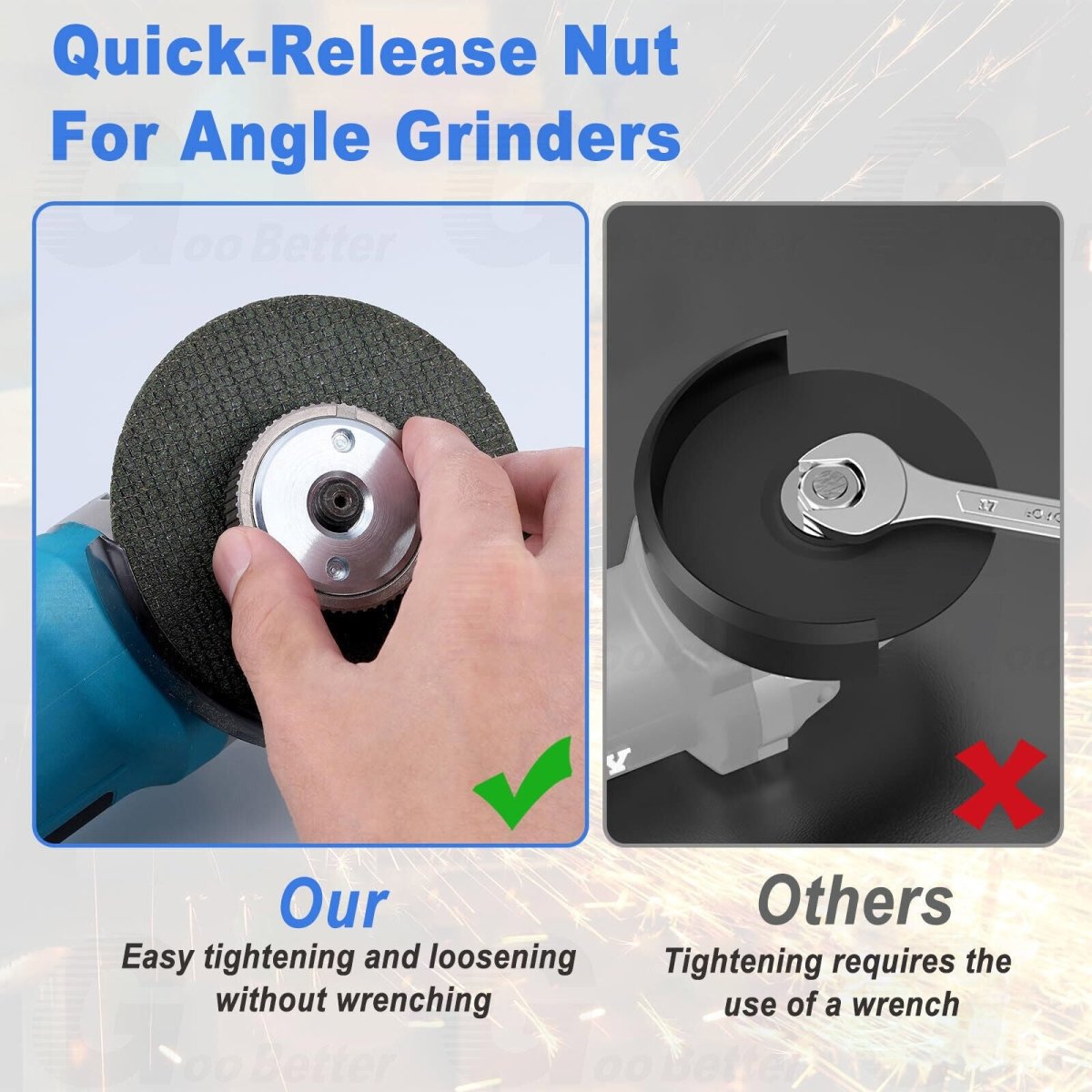 M14 Quick Change Release Angle Grinder Locking Nut Attachments for Dewalt Makita - HomeDIYer