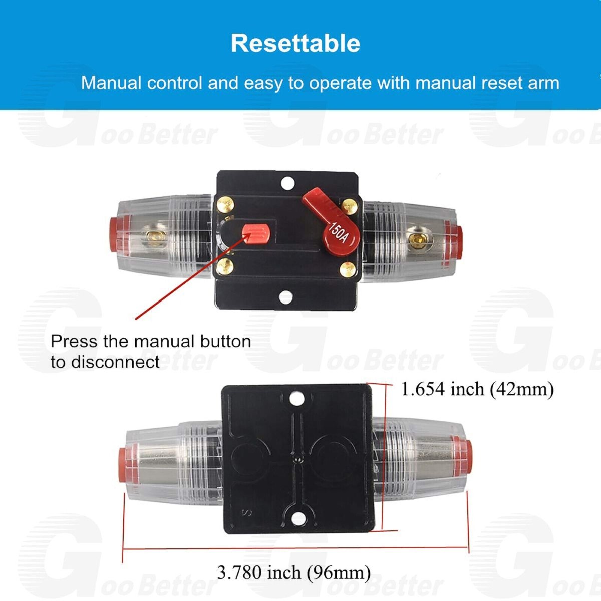 Home Solar System Waterproof Circuit Breaker Reset Fuse Inverter DC 12V - 24V - HomeDIYer