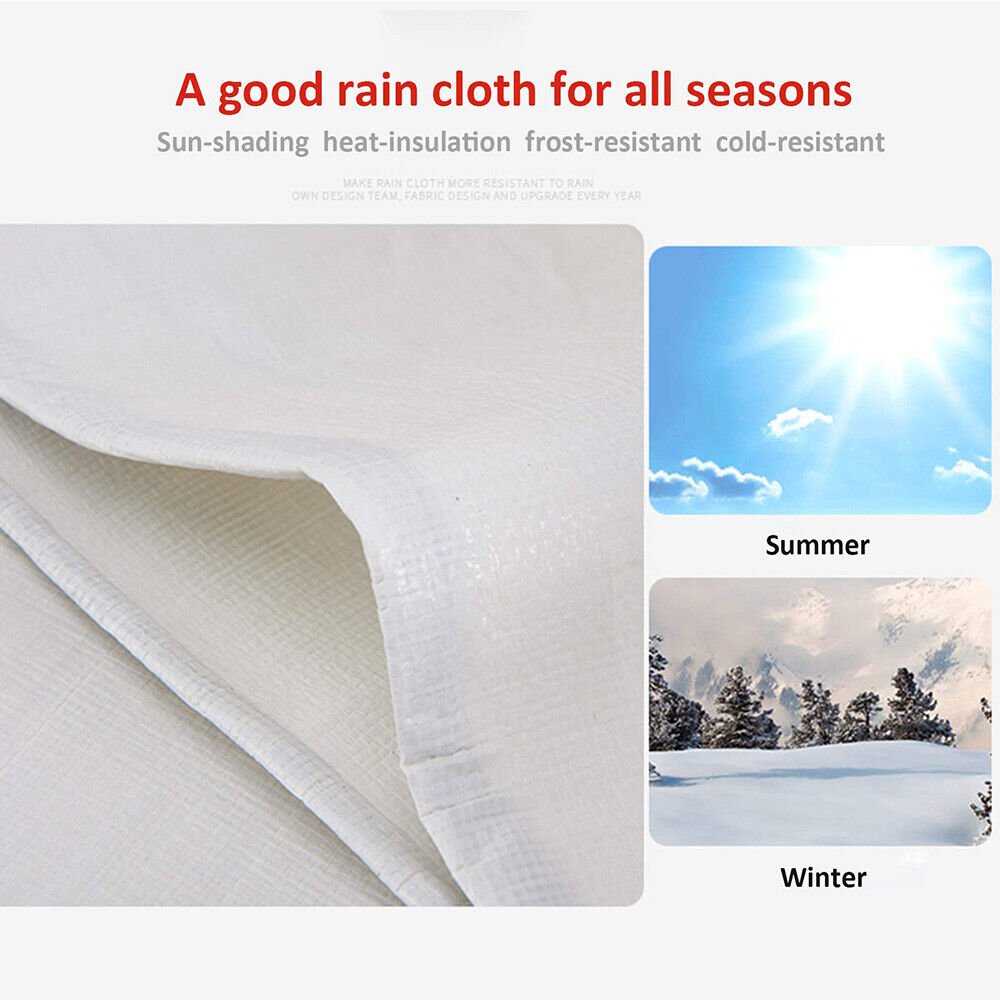 Heavy Duty Waterproof Tarpaulin Tarp Camping Tent Ground Cover Sheet ( White ) - HomeDIYer