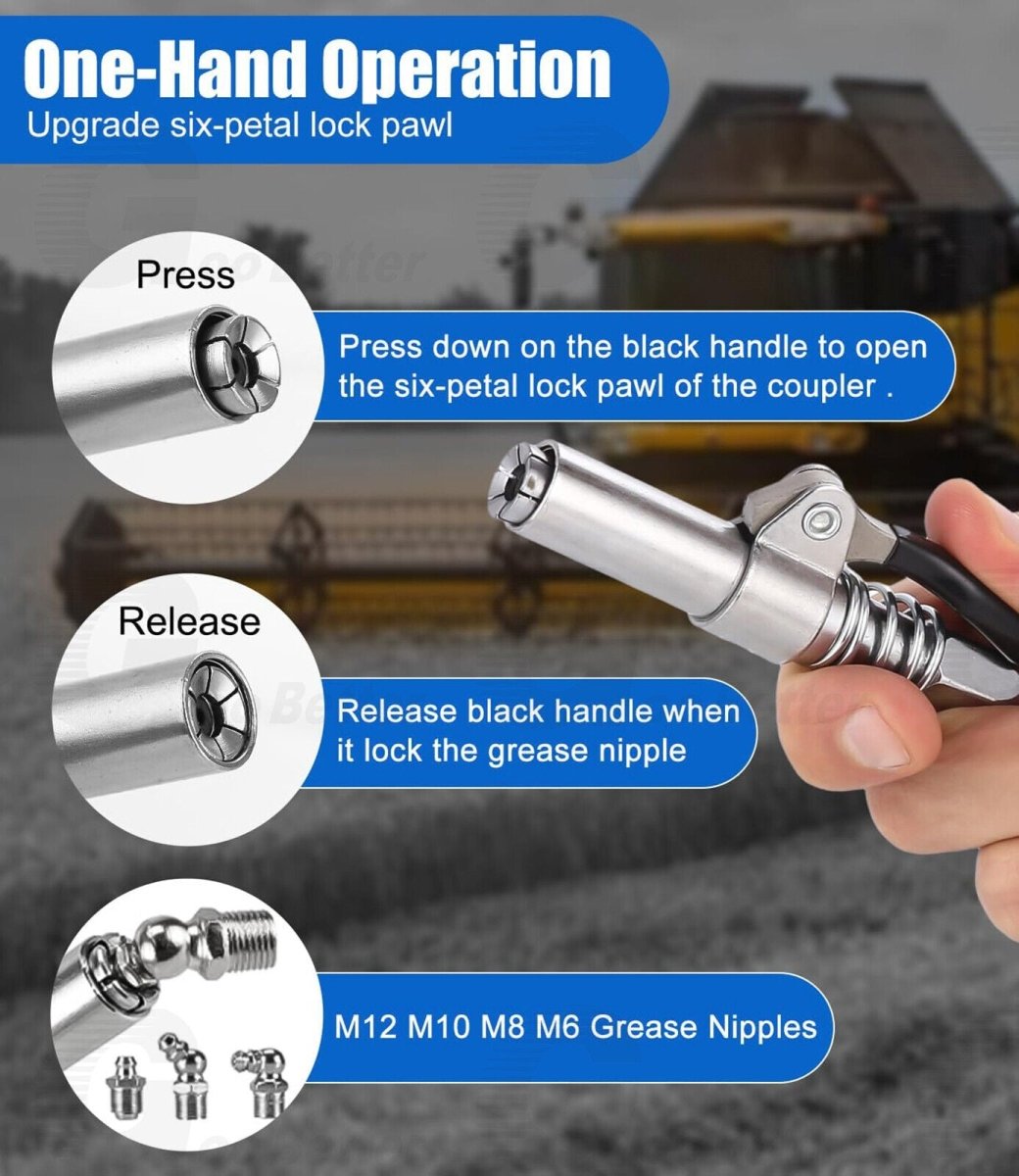 1Packs Grease Gun Coupler High - Pressure Quick Release Lock Oil Injection Nozzles - HomeDIYer