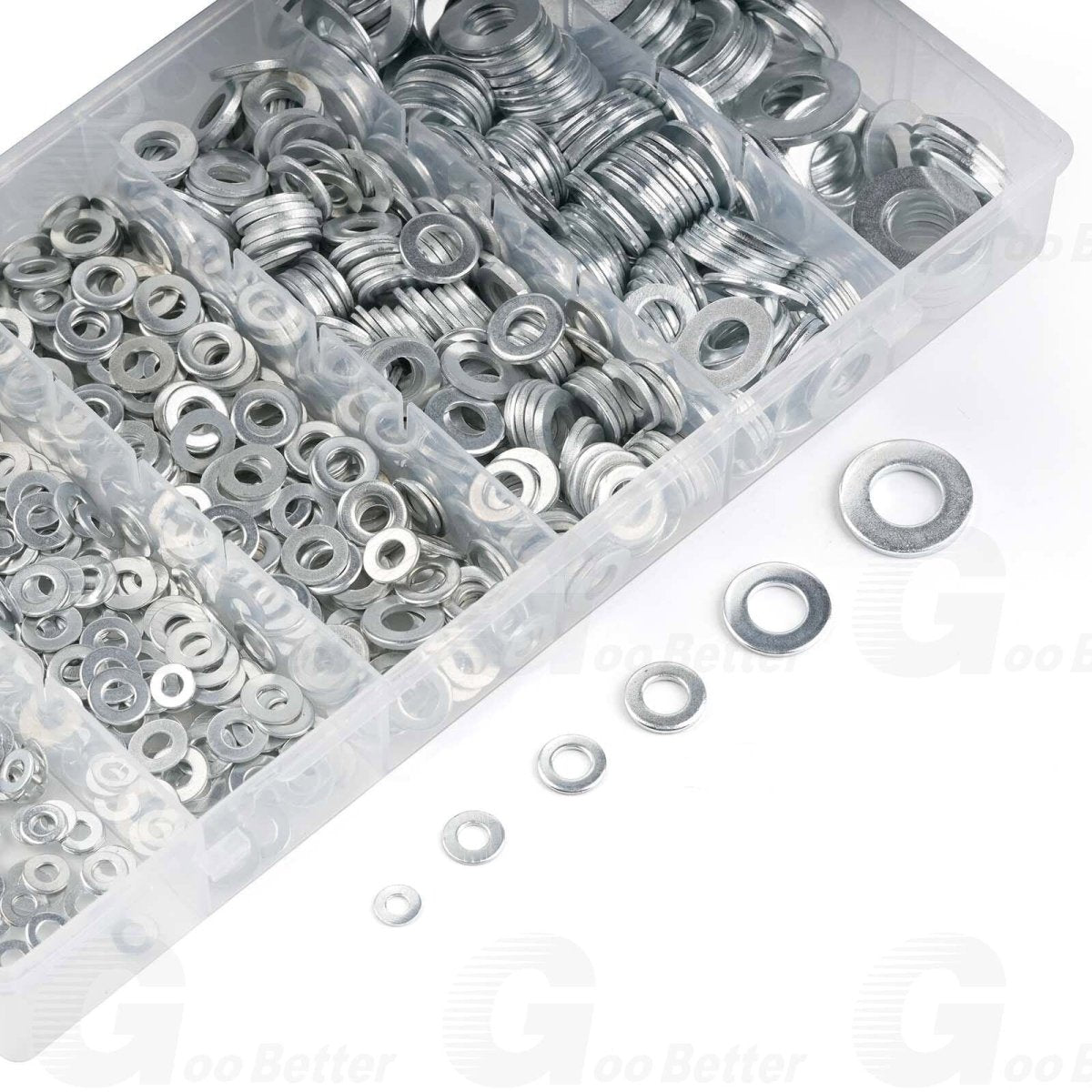 900Pcs Flat Washers Assortment Set Zinc Plated Washer For Screws M3 M4 M5 M6 - M10 - HomeDIYer