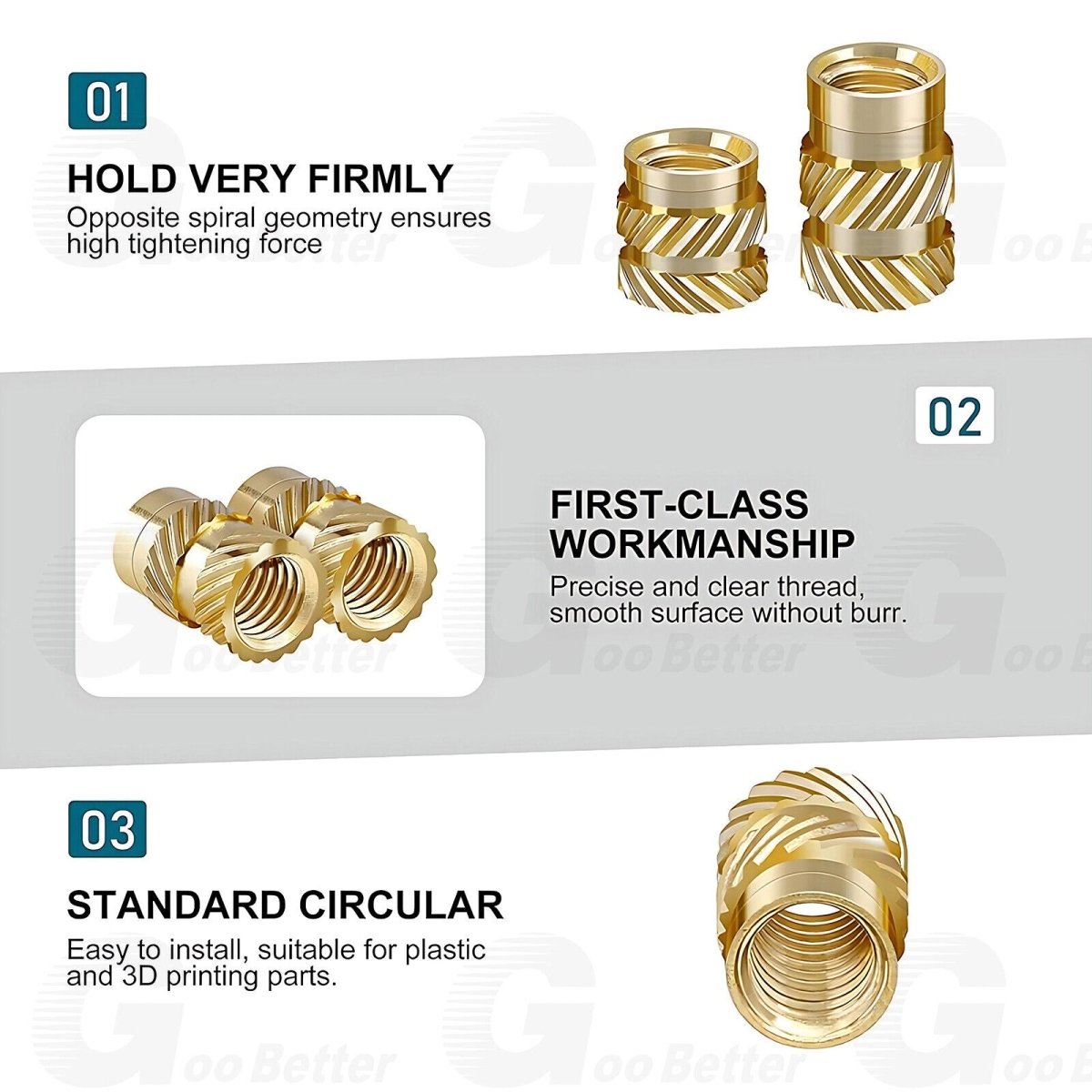 300Pcs M2 - M5 Brass Knurled Nut Threaded Heat Set Inserts for Plastic 3D Printing - HomeDIYer