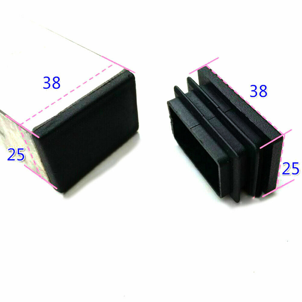 Square / Rectangle Plastic Black Blanking End Cap Tube