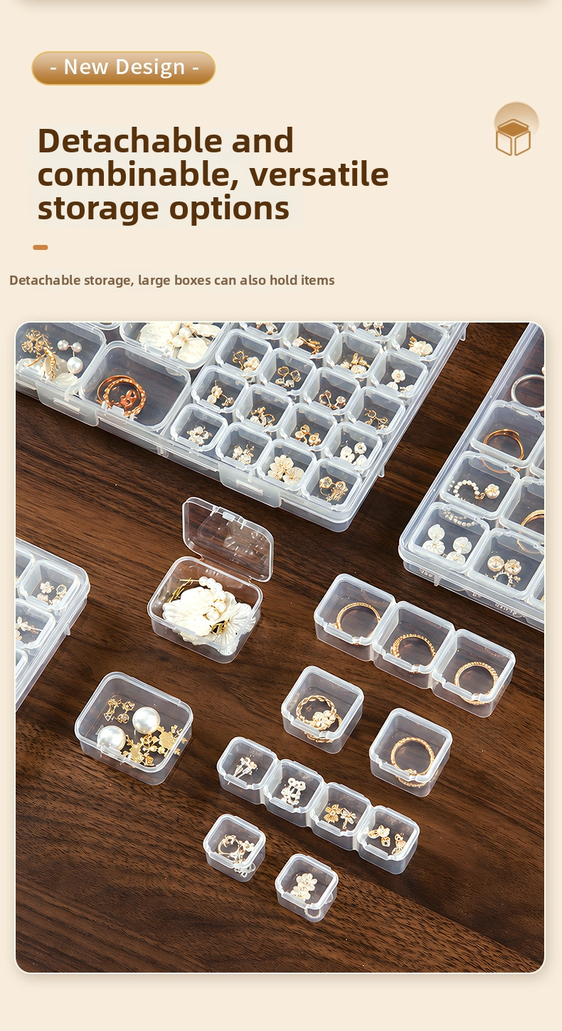 Anti-Tarnish Transparent Jewelry Storage Box – Multi-Compartment for Earrings, Rings & Necklaces
