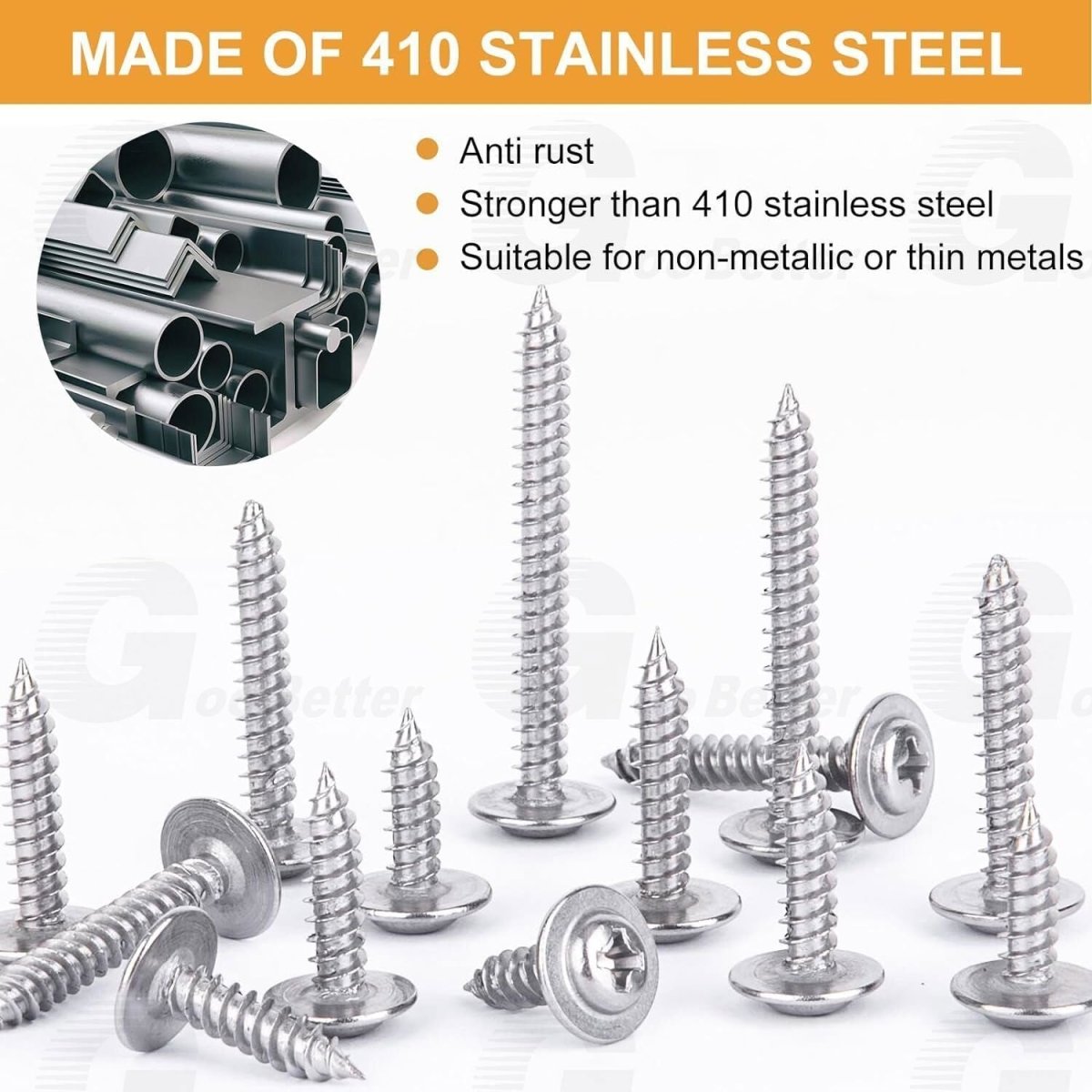 210Pcs Self Drilling Wafer Head Phillips Screws Stainless Steel Self Tapping Kit - HomeDIYer