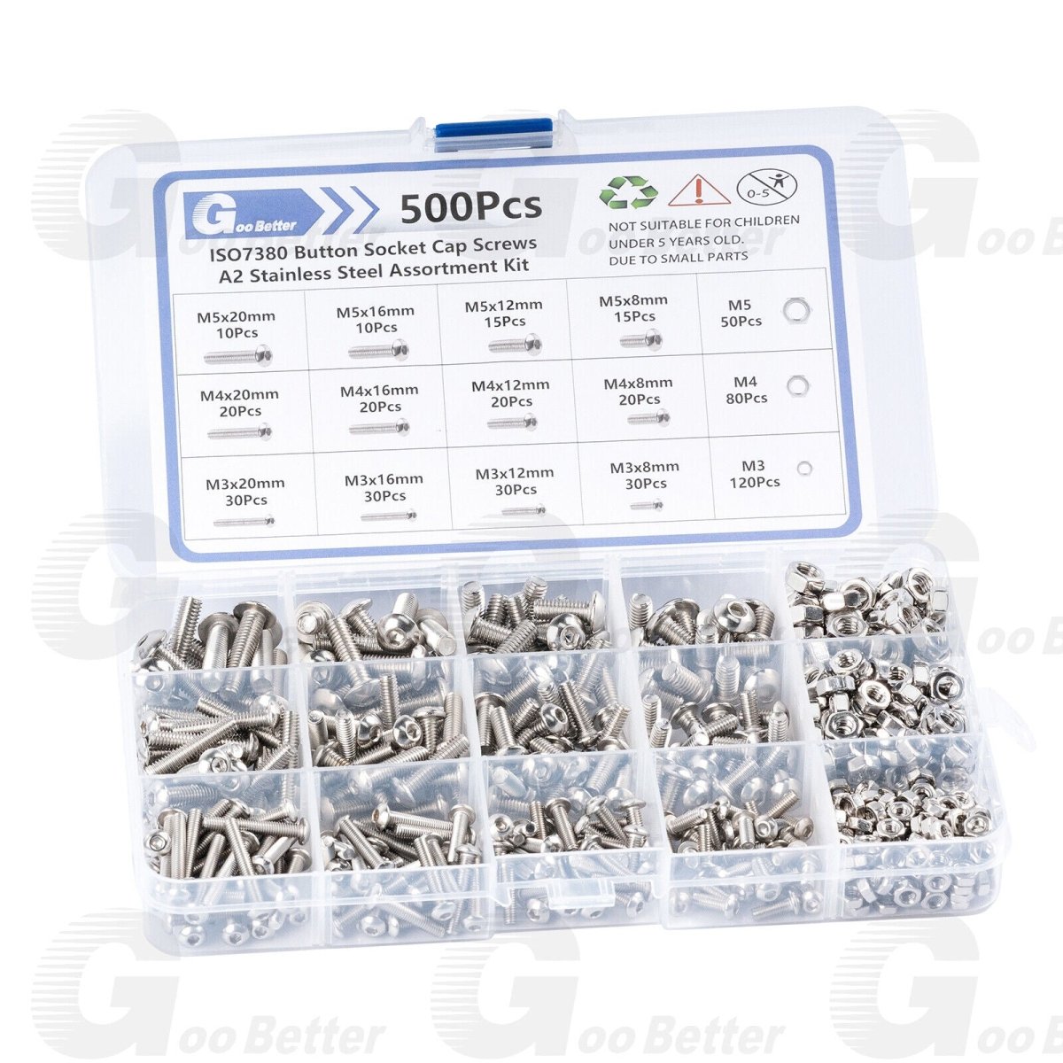 Button Head Socket Cap Screws Nut Assortment Kit Allen Hex Bolt Stainless Steel - HomeDIYer