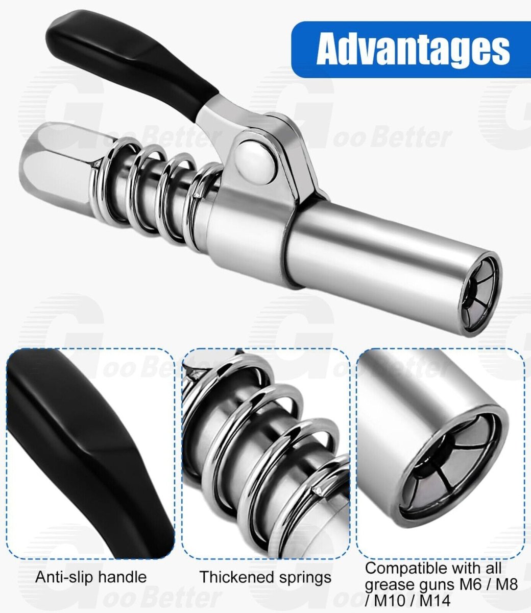 1Packs Grease Gun Coupler High - Pressure Quick Release Lock Oil Injection Nozzles - HomeDIYer