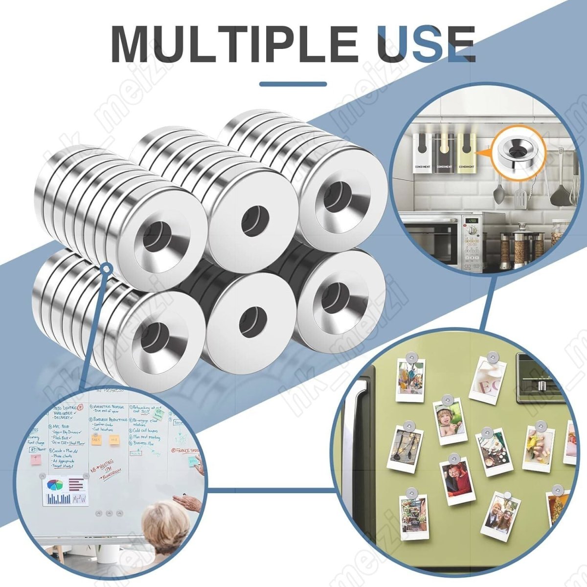 N52 Neodymium Round Disc Magnets With Hole Tiny/Large Magne for Door Fridge DIY - HomeDIYer