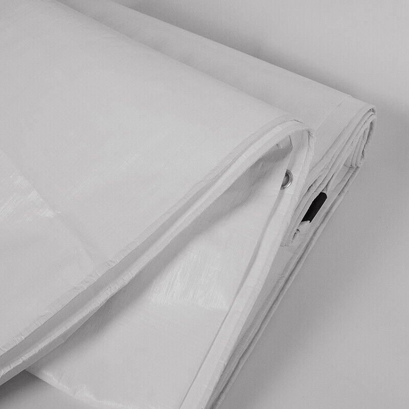 Heavy Duty Waterproof Tarpaulin Tarp Camping Tent Ground Cover Sheet ( White ) - HomeDIYer