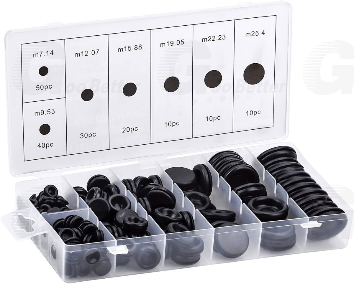 200Pcs Rubber Grommet Firewall Hole Plug Set Electrical Wiring Gasket Assortment - HomeDIYer