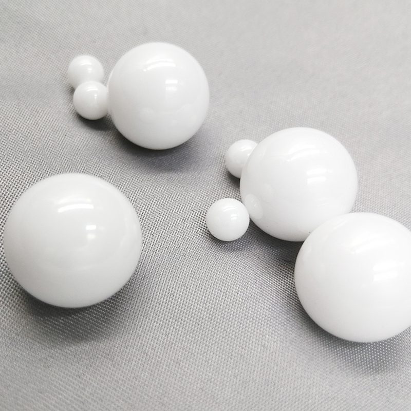 Macro detail of the smooth, polished surface of a 12.7mm ZrO2 ceramic ball