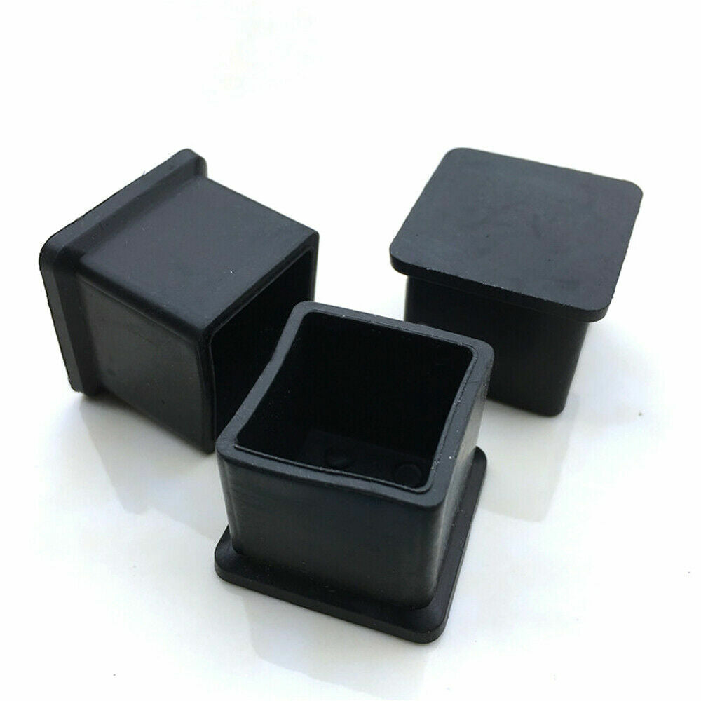 Complete set of black end cover caps for furniture protection in all shapes