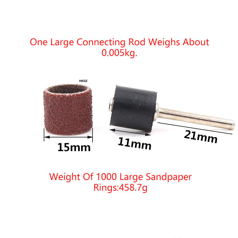 8mm/15mm Sanding Bands Ring Wheel Abrasive Sandpaper Grinding Drill 80#~600 Grit