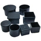 Square / Rectangle Black Rubber Chair Table Feet Stick Pipe End Cover Cap