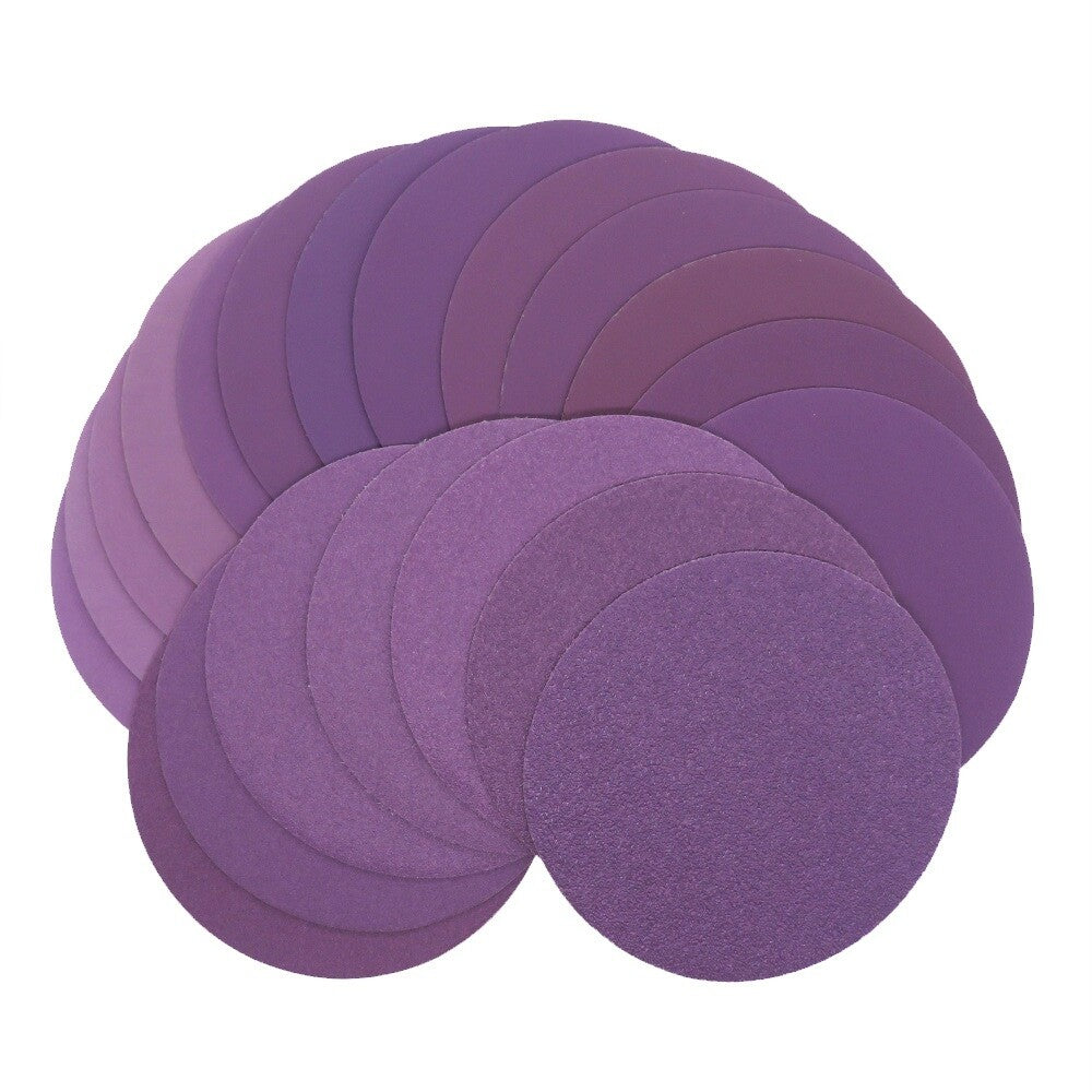 Stack of 5 Inch 125mm Purple Waterproof Sandpaper - Wet And Dry Sanding Discs 60-10000 Grit for HomeDIY (HomeDIYer)