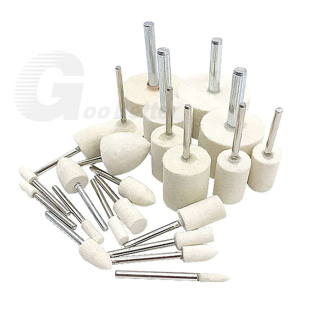 100pcs Wool Felt Polishing Heads 4mm - 10mm Set For Dremel Drill - HomeDIYer