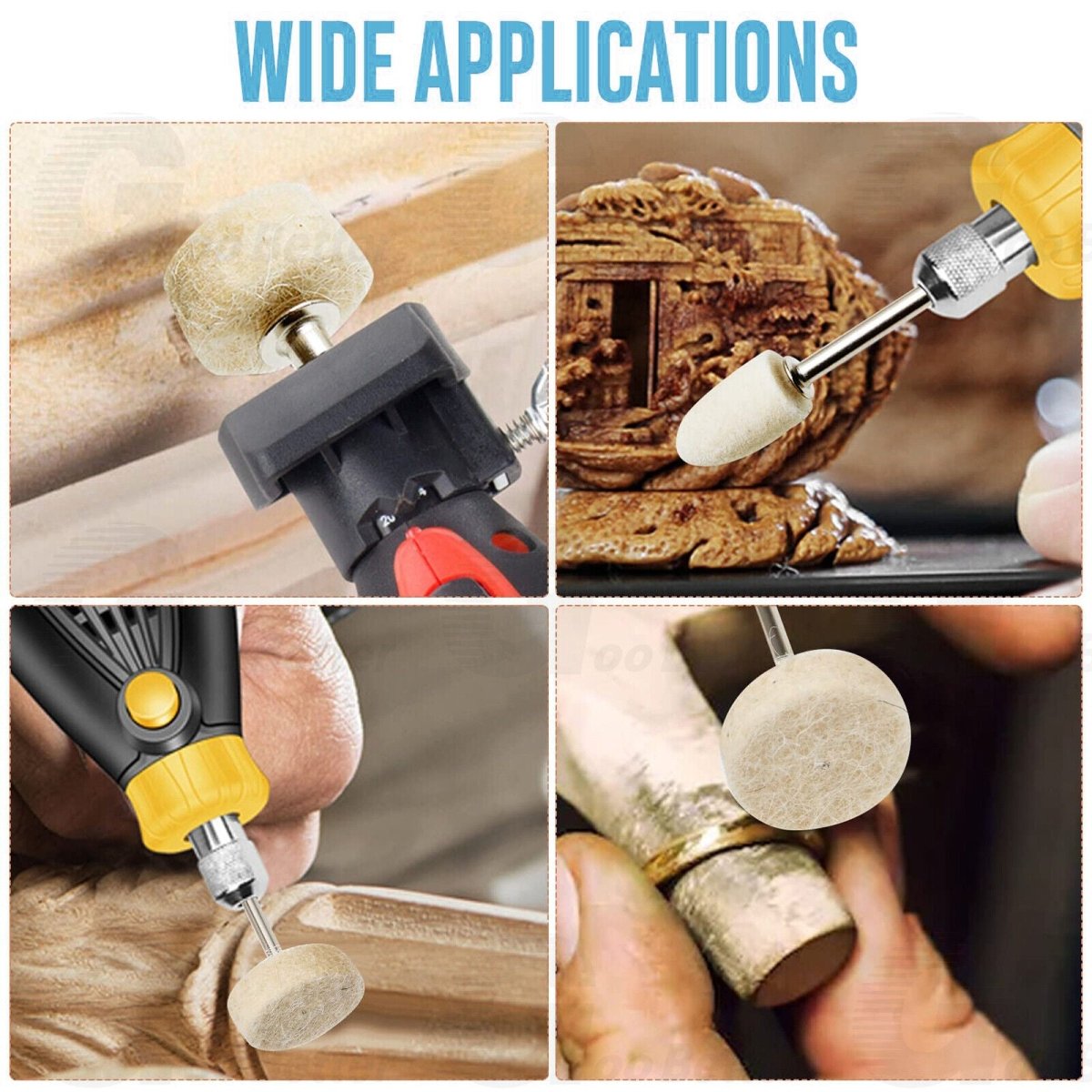 88Pcs dremel polishing kit Wool Buffing Pads Felt Rotary Tool Waxing - Head Wheel - HomeDIYer