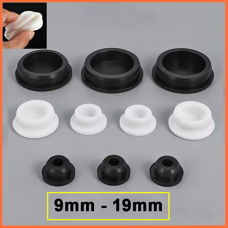 Solid Hole Plugs Silicone Rubber Seal Stopper Round Blanking End Cap Bung 9-19mm
