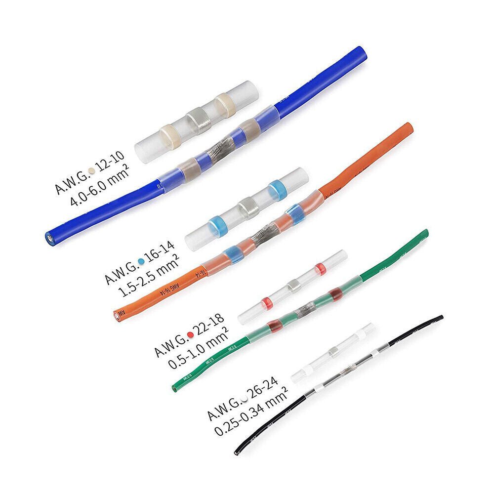 840PCS Solder Seal Sleeve Heat Shrink Electric Butt Wire Connectors Terminal Kit - HomeDIYer