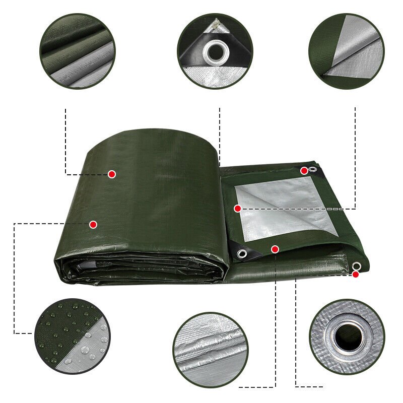 Tarpaulin Regular And Heavy Duty Waterproof Cover Tarp Ground Sheet Multi Sizes - HomeDIYer