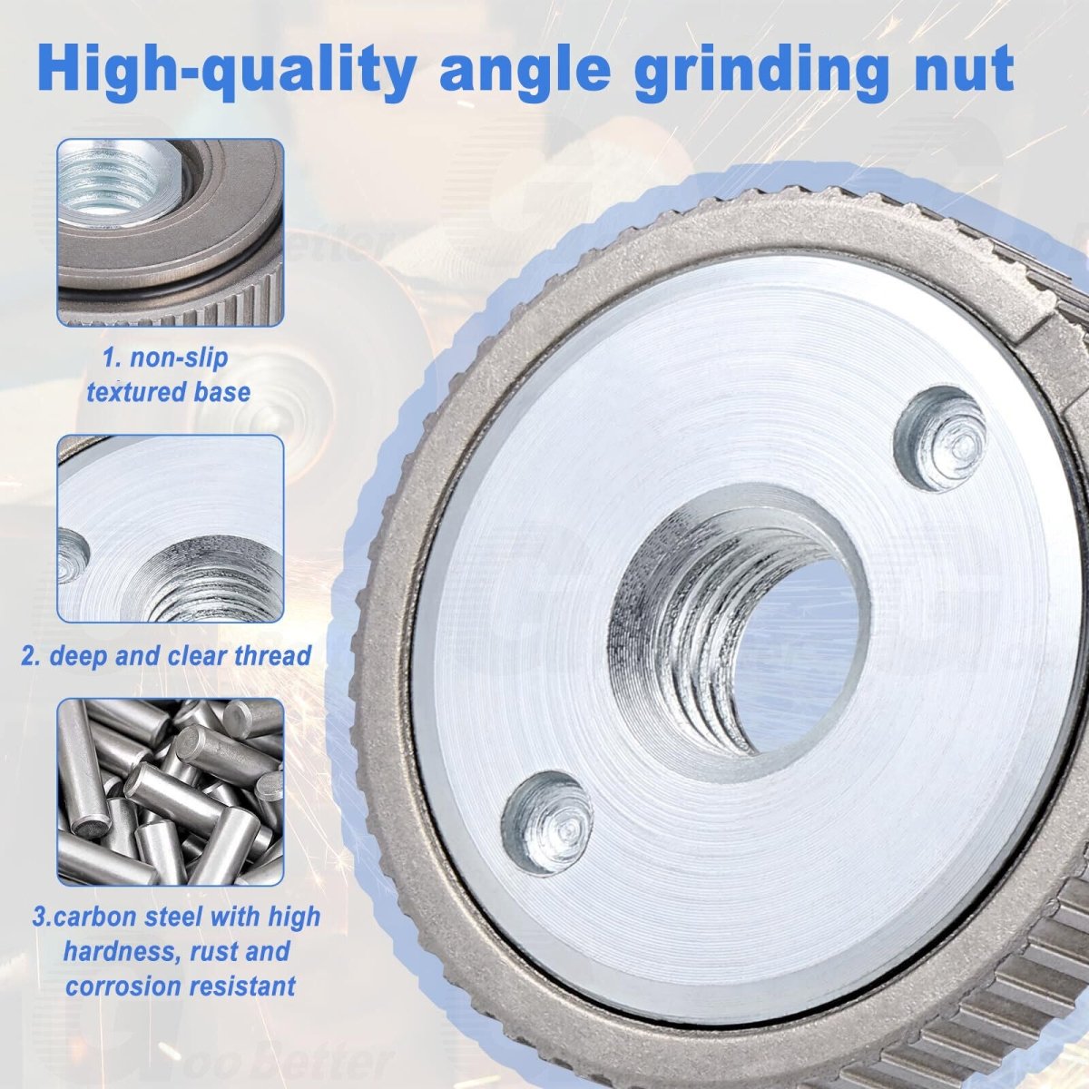 M14 Quick Change Release Angle Grinder Locking Nut Attachments for Dewalt Makita - HomeDIYer