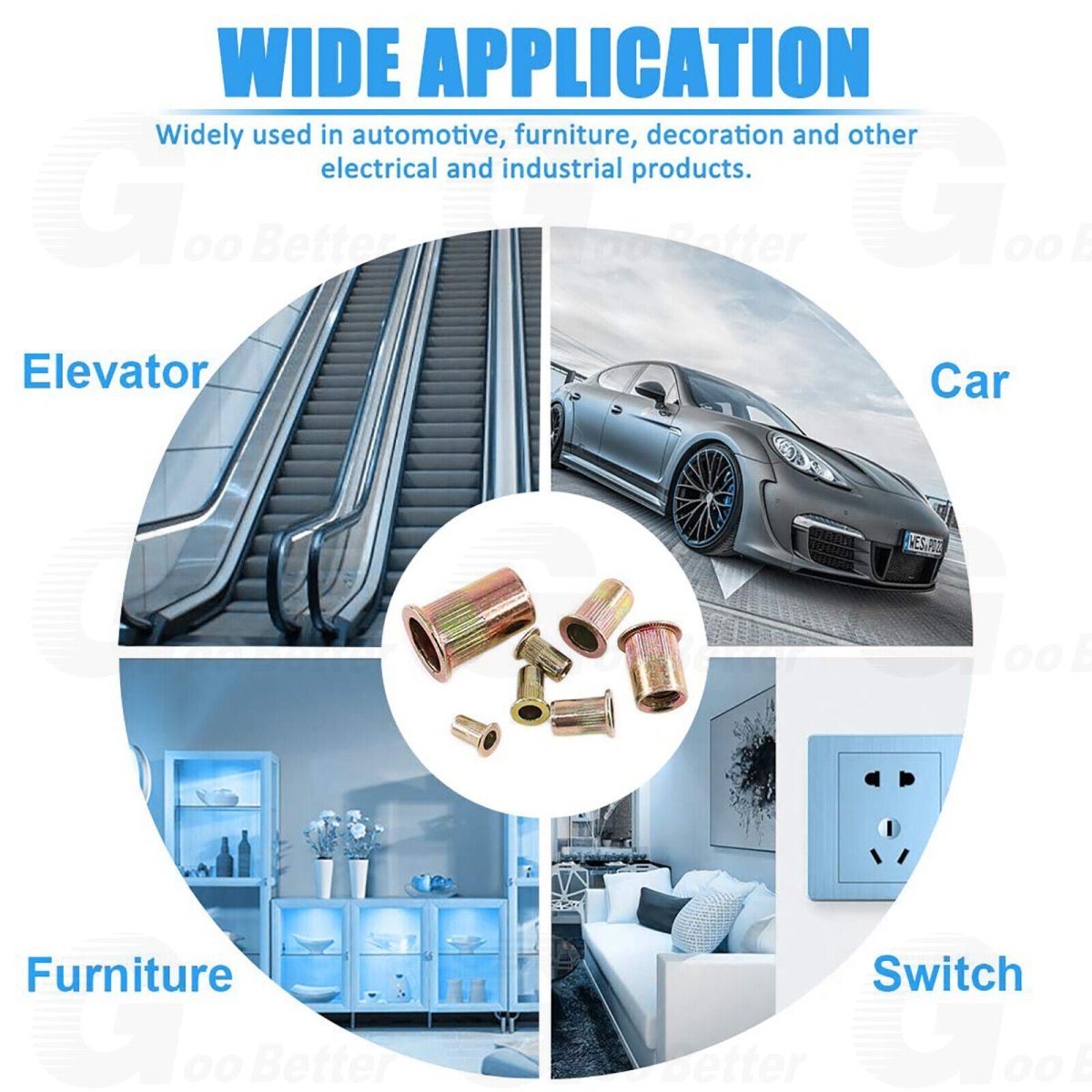 166Pcs Rivet Nuts Flat Head Threaded Rivnuts Knurled Head Nutserts M3 to M12 Kit - HomeDIYer