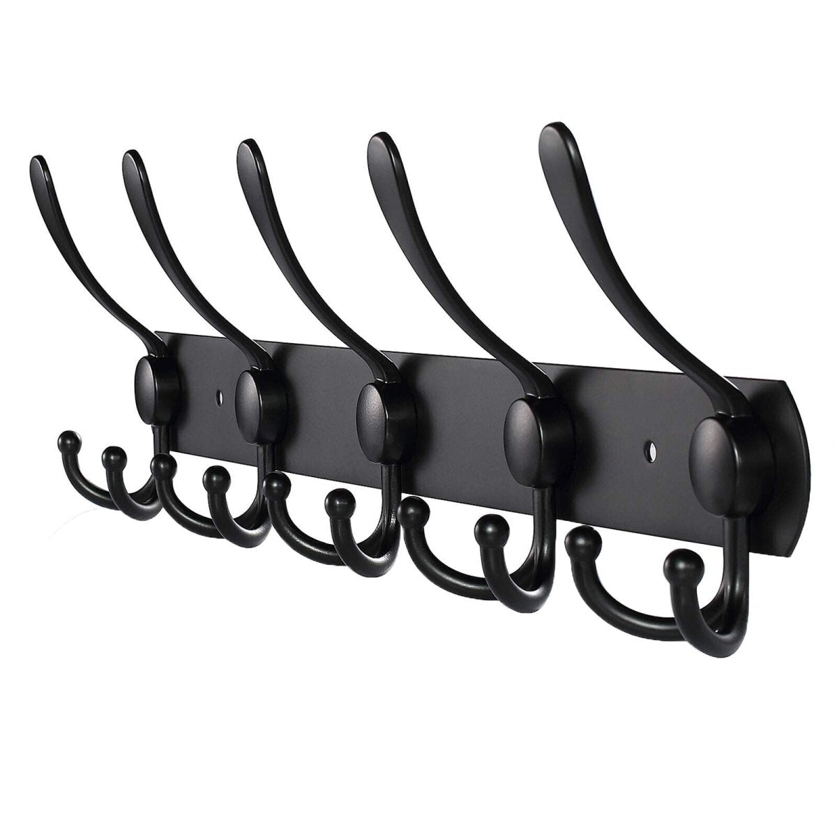 Hook rail coat hooks wall coat rack hooks stainless steel coat hooks black - HomeDIYer