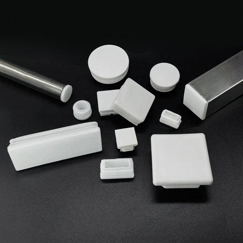 Close-up detail of rectangle end cap showing clean edges and matte finish