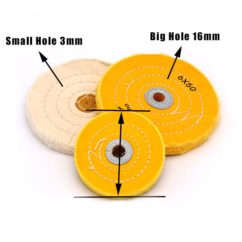 2"-8" Polishing Cloth Wheel Yellow / White Buffing Wheel Pads Jade Metal