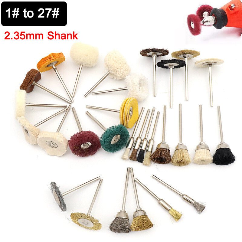 2.35mm Shank Polishing Buffing Wheel Brush Pad For Grinder Drill Bit Rotary Tool